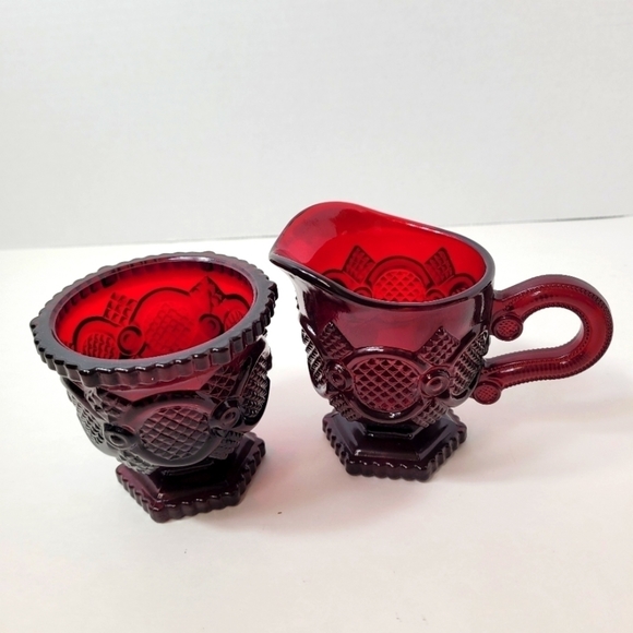 Avon Other - 1876 Cape Cod by Avon RUBY RED Open Sugar & Creamer Set